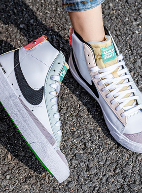 耐克开拓者高帮板鞋女2025冬季新款BLAZER MID '77白色正品休闲鞋