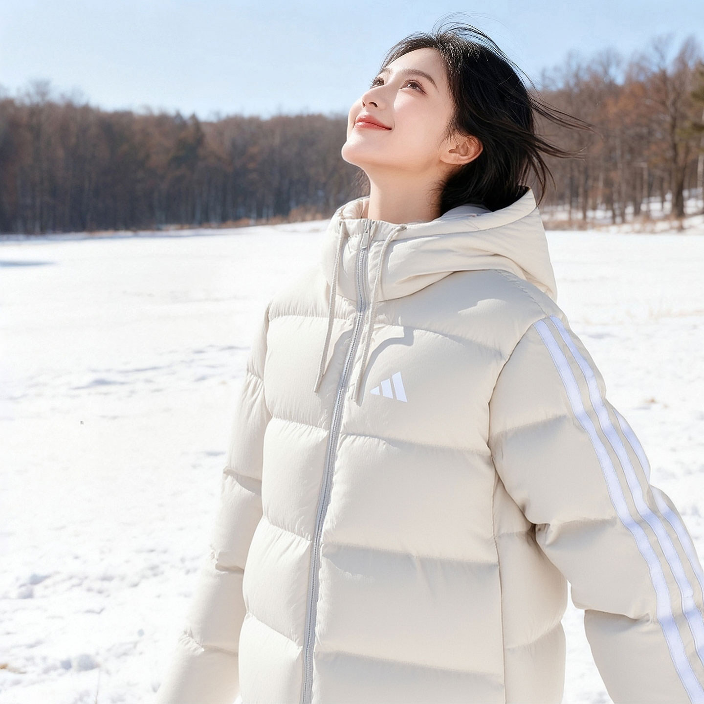 adidas阿迪达斯女子短款羽绒服2025冬季新款保暖连帽厚外套KH3979,运动服/休闲服装,运动羽绒服,淘宝优惠券,粉丝福利购,淘宝优惠卷