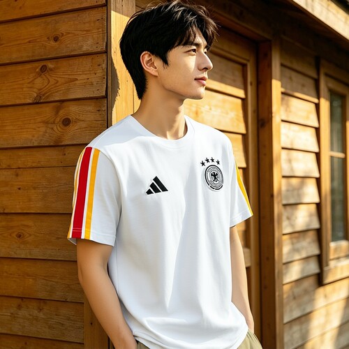 adidas阿迪达斯男白色球衣短袖T恤26夏新款德国足球运动服KB4401