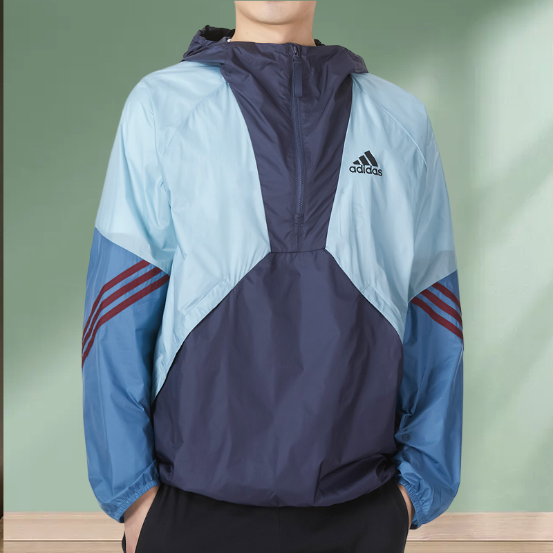 adidas阿迪达斯运动服男装 23夏季新款防风服跑步梭织外套 H65747 运动服/休闲服装 运动茄克/外套 原图主图