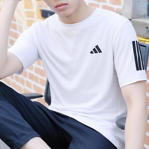 Adidas阿迪达斯短袖白T恤男装26秋季新款跑步休闲运动服KU8727