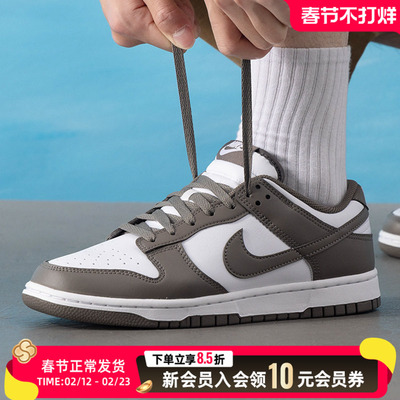 NIKE耐克男鞋板鞋白棕低帮复古运动休闲鞋 DUNK LOW HF5441-111