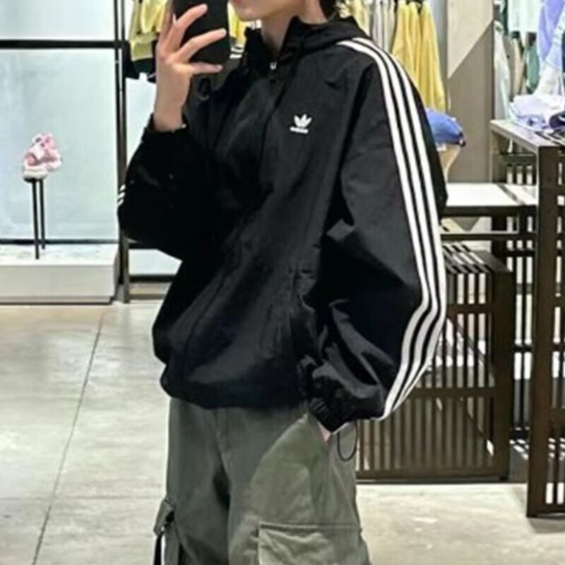 阿迪达斯女子防风连帽外套女