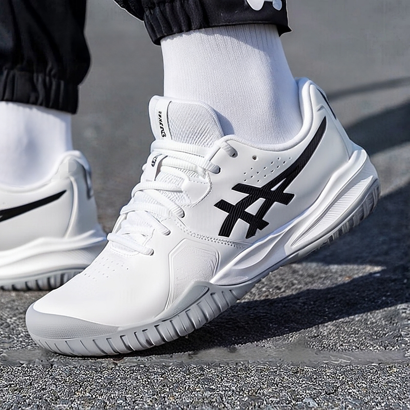 ASICS亚瑟士官方旗舰男款网球鞋2025冬季新款白灰运动鞋1041A510