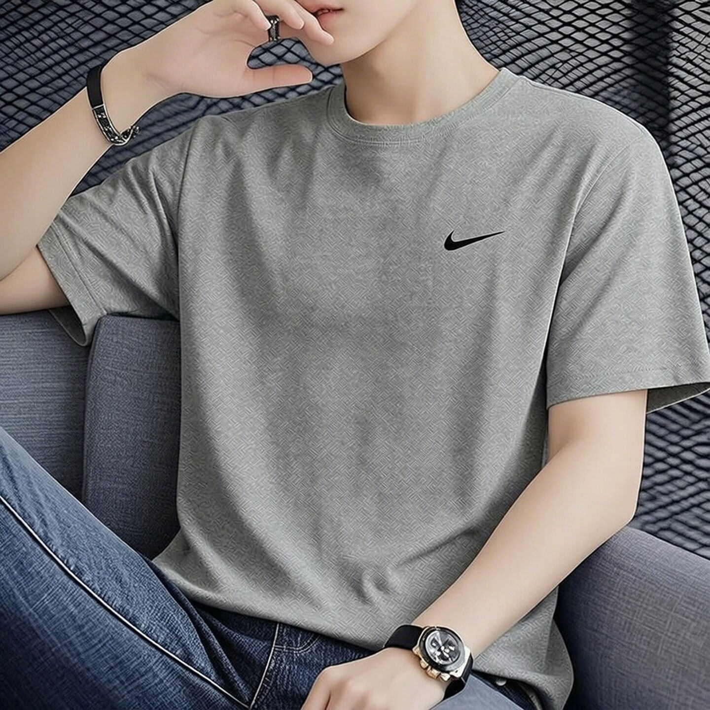 耐克NIKE男士26新款运动服装健身衣时尚圆领半袖透气休闲短袖体恤