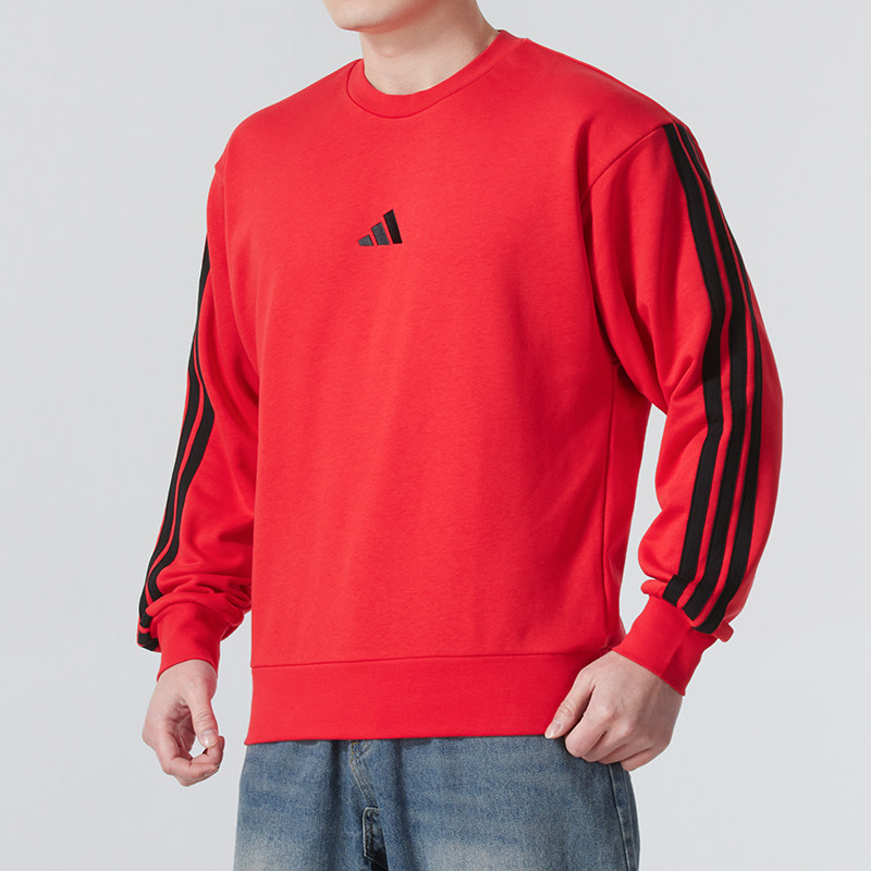Adidas阿迪达斯圆领卫衣男春季新款休闲运动服套头衫JE6373