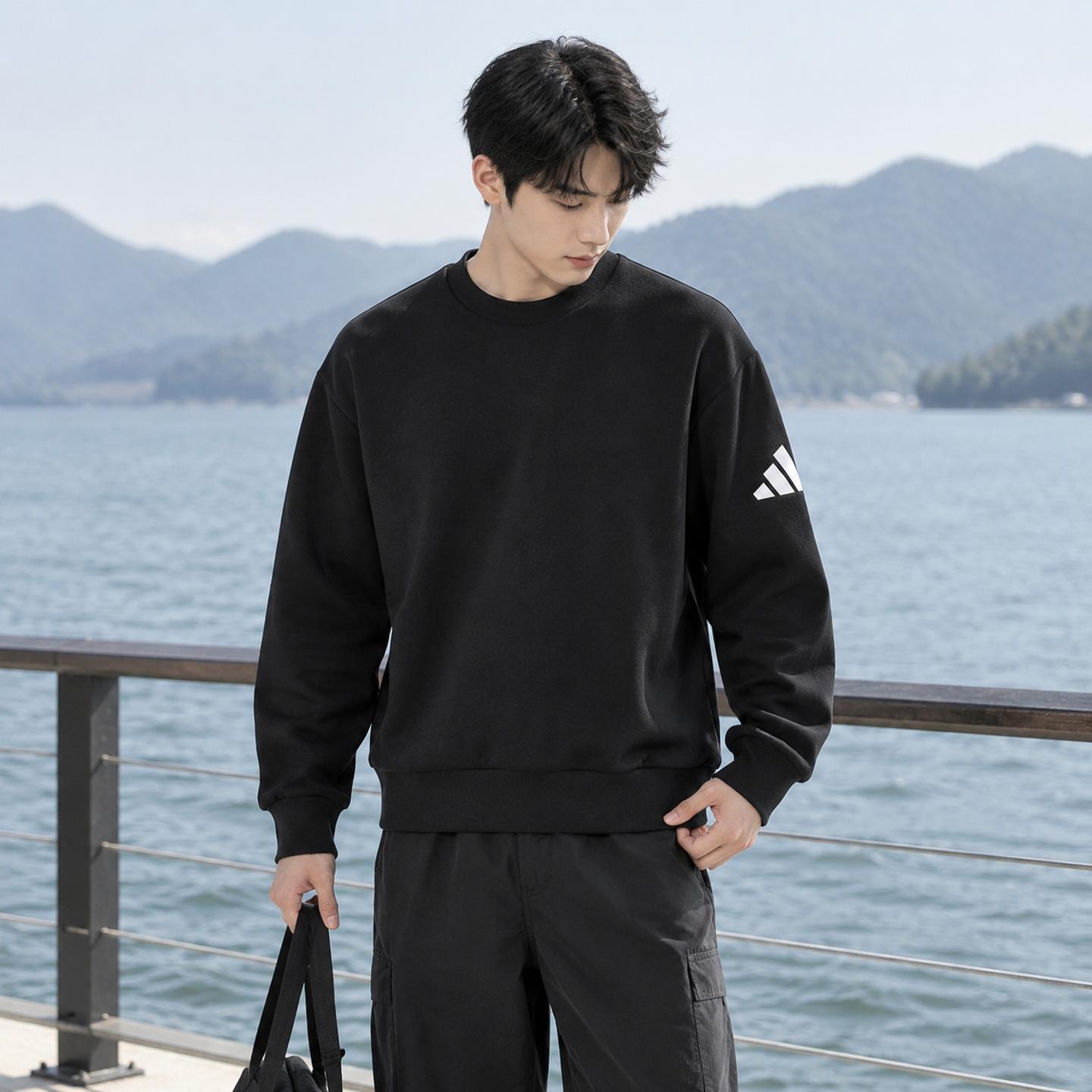 阿迪达斯 （adidas）男装卫衣25冬季新款运动服健身训练黑色休闲