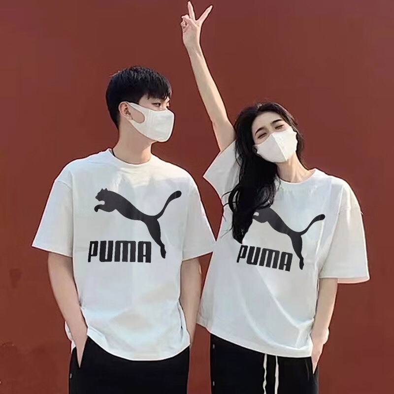 彪马男装女装情侣短袖套装2025夏新款运动服LOGO黑白半袖透气短袖