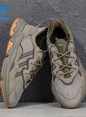 阿迪达斯三叶草男女老爹鞋冬季新款运动鞋军绿色复古休闲鞋EE6461