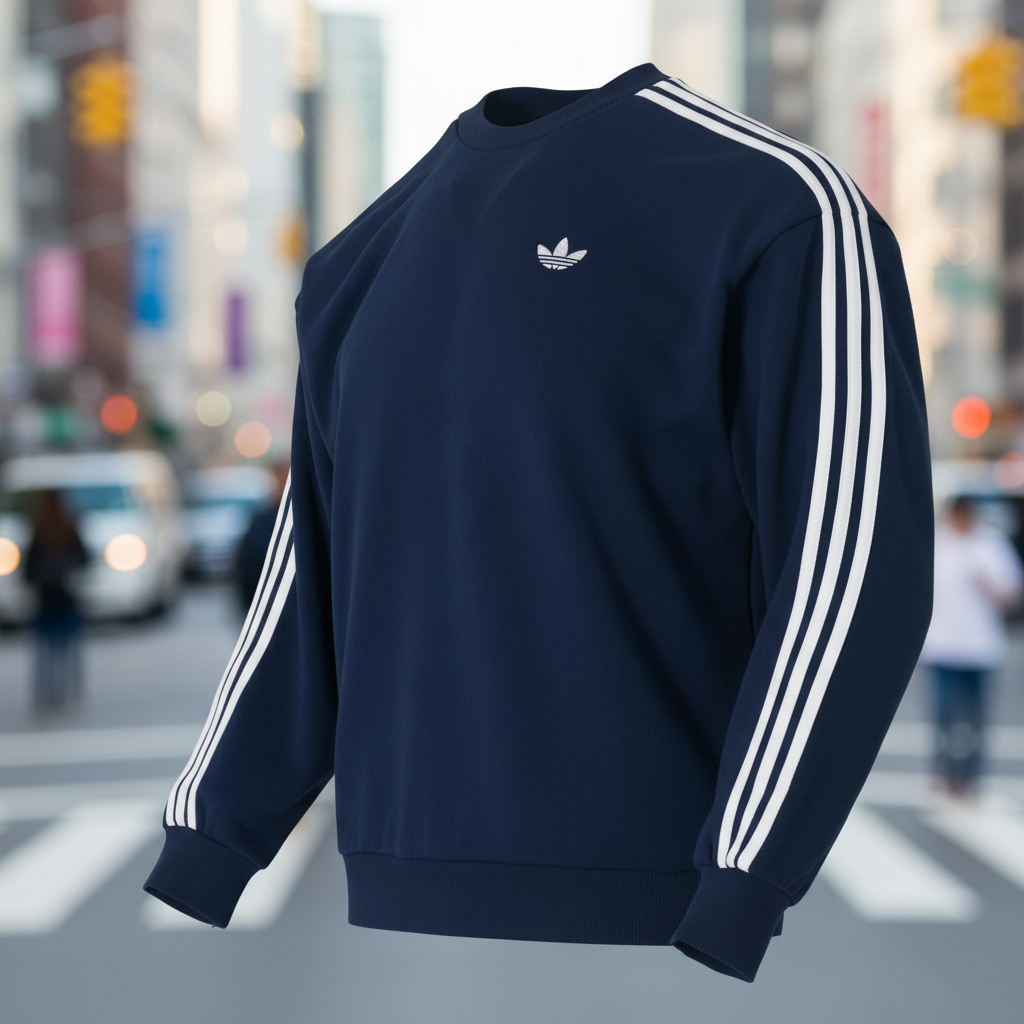 阿迪达斯三叶草男装纯棉卫衣25冬新款休闲内搭套头衫运动服KG3899