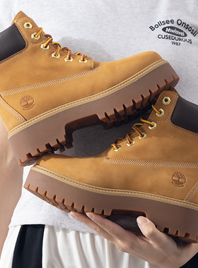 添柏岚女鞋 25冬季户外运动徒步登山鞋厚底增高踢不烂大黄靴A5RJD