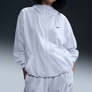 NIKE耐克白色梭织夹克外套女装2026新款跑步轻薄运动服FV6299-100