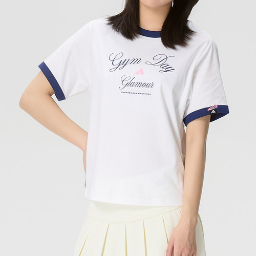 阿迪达斯女装正品短袖T恤衫26夏季款运动服跑步透气半袖KB7196