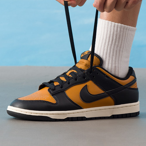 NIKE耐克男鞋板鞋黑橙低帮复古运动休闲鞋 DUNK LOW HF5441-701