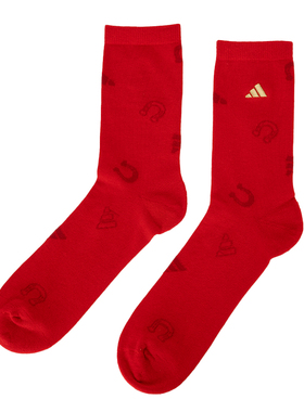 adidas阿迪达斯新年款红色袜26春季男女NEWY GFX CR SO短袜KR2568