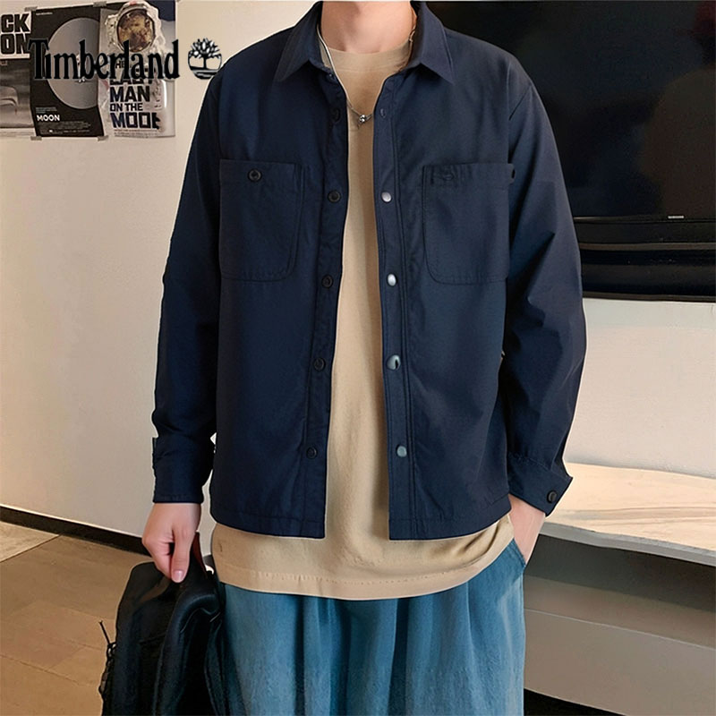 Timberland添柏岚梭织夹克男上衣新款翻领运动服休闲外套A5MB2