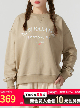 NEW BALANCE女装圆领卫衣2025冬季新款运动服休闲套头衫AWT51371