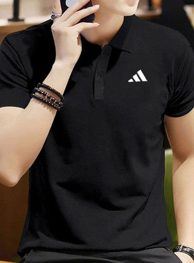 阿迪达斯短袖男子半袖夏季运动服POLO衫翻领宽松跑步T恤HR8730
