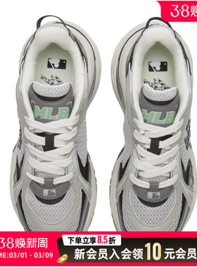 2026新款MLB老爹鞋男女同款灰色网鞋运动休闲鞋3ARNSPL4N