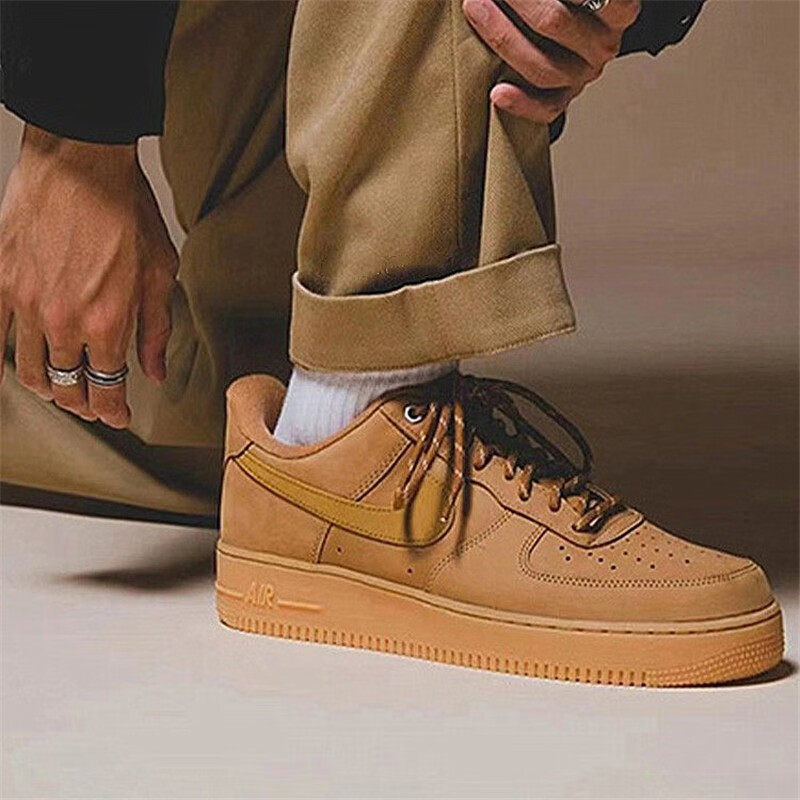 耐克NIKE男鞋2025夏季新款运动鞋AF1空军一号小麦色板鞋休闲鞋