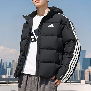 adidas阿迪达斯羽绒服男装黑色外套秋冬户外休闲保暖运动服KC2493