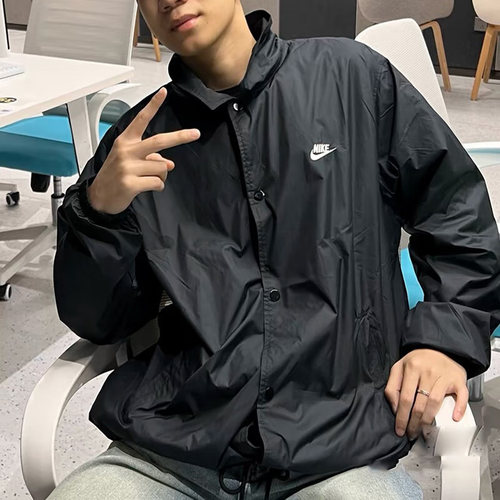 耐克外套男装夏季男士运动服宽松翻领休闲夹克宽松上衣 FN3317