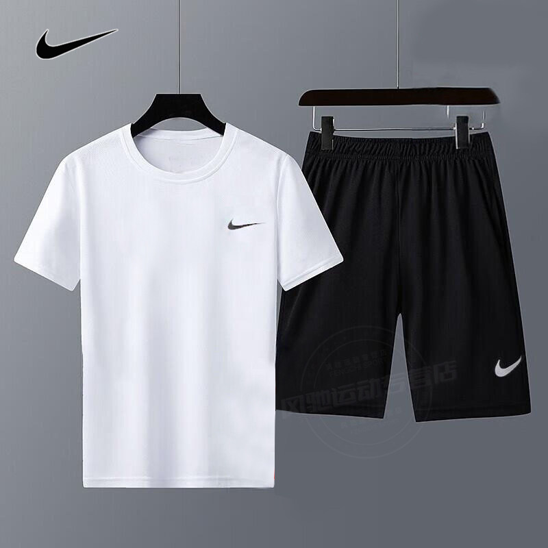 NIKE耐克男装黑色运动套装短袖T恤短裤26夏季新款透气半袖五分裤