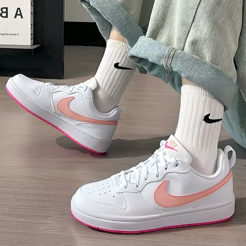 NIKE耐克女鞋时尚简约女童鞋儿童鞋粉底小白鞋粉底时尚学生休闲鞋图片
