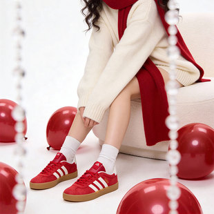 女鞋 男鞋 25新款 运动鞋 KI5079 Adidas阿迪达斯新年款 板鞋 红色休闲鞋