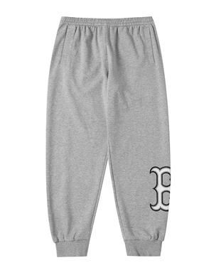 MLB官网灰色长裤男裤2025冬季新款收口运动裤女休闲卫裤3APTB03