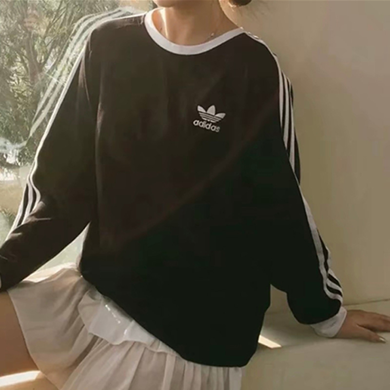 迪达斯三叶草长袖女正品官方旗舰店冬季卫衣情侣休闲上衣运动服男