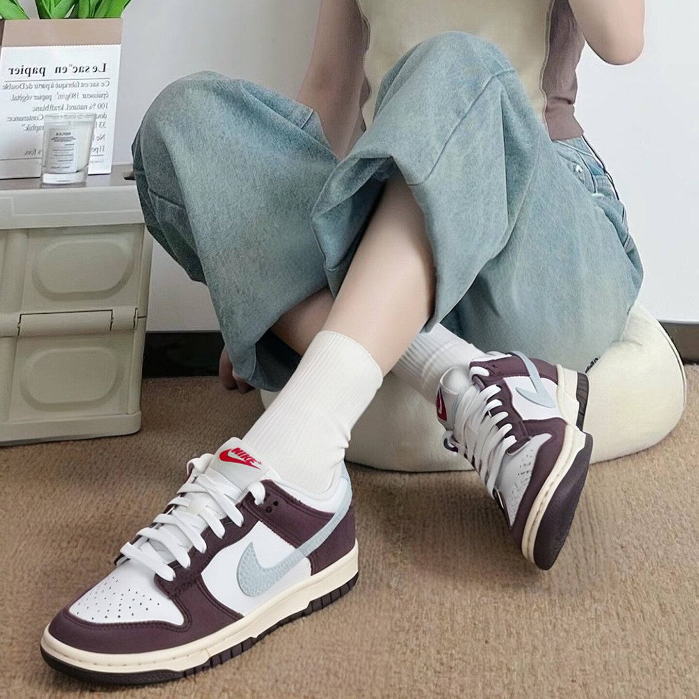 NIKE耐克女鞋2026夏季新款DUNK LOW运动鞋低帮休闲板鞋IB5691-100 - 实物图
