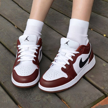 Jordan耐克官方正品红色AJ1板鞋女鞋复古大童休闲鞋运动鞋 HF3188