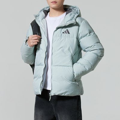 阿迪达斯羽绒服男装25秋冬季新款加绒保暖休闲连帽羽绒外套KC5946