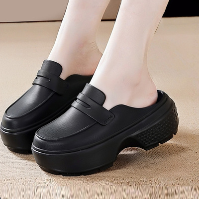 Crocs卡骆驰凉鞋女雪屋乐福女鞋拖鞋2025冬季新款厚底包头沙滩鞋