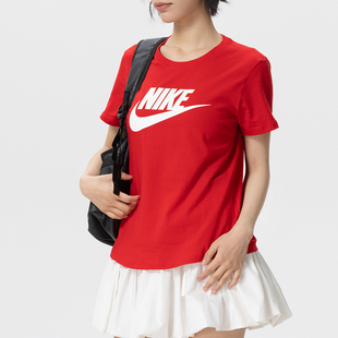 红色短袖 跑步运动服DX7907 T恤2026春季 休闲半袖 657 新款 NIKE女装