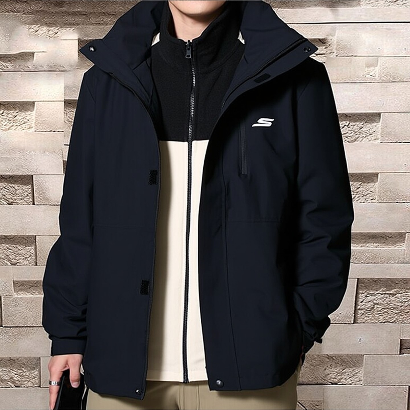 斯凯奇三合一外套男装女装夹克25秋冬新款保暖户外登山旅游运动服