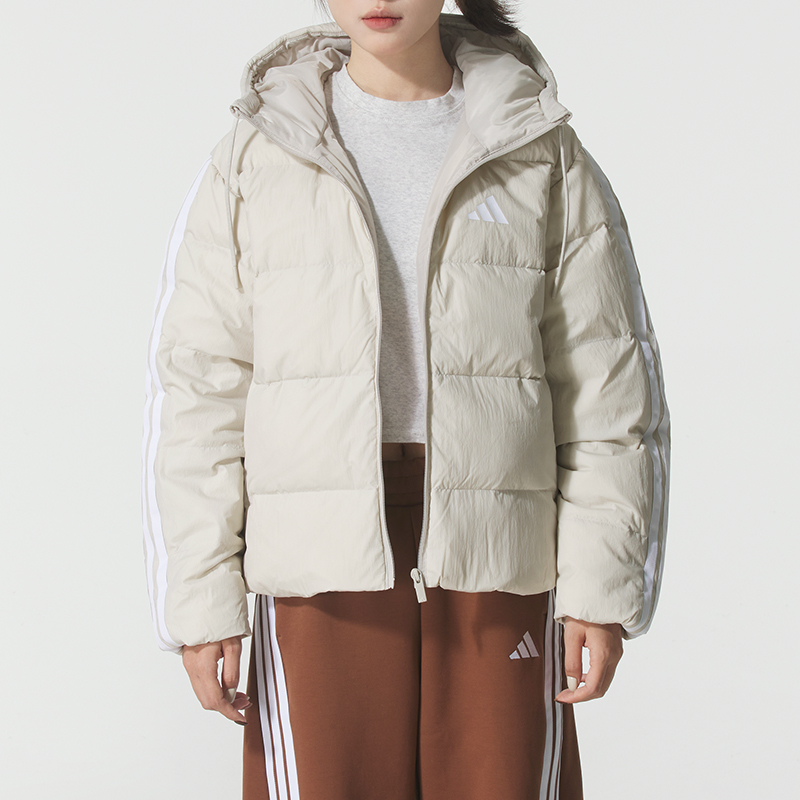 adidas阿迪达斯羽绒服女新款户外连帽日常运动休闲保暖外套KH3979