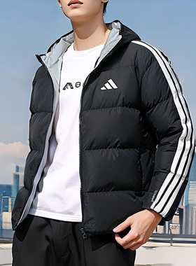 阿迪达斯羽绒服男装2025秋冬新款保暖运动服休闲羽绒外套KC2490