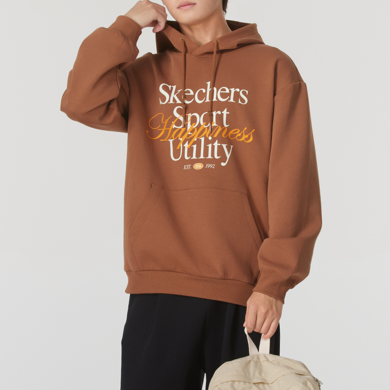 SKECHERS斯凯奇连帽卫衣男女上衣长袖套头衫春宽松运动服L324U022