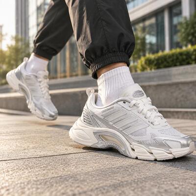 阿迪达斯adidas清风鞋男鞋女鞋2026新款休闲鞋网面透气跑步鞋白色