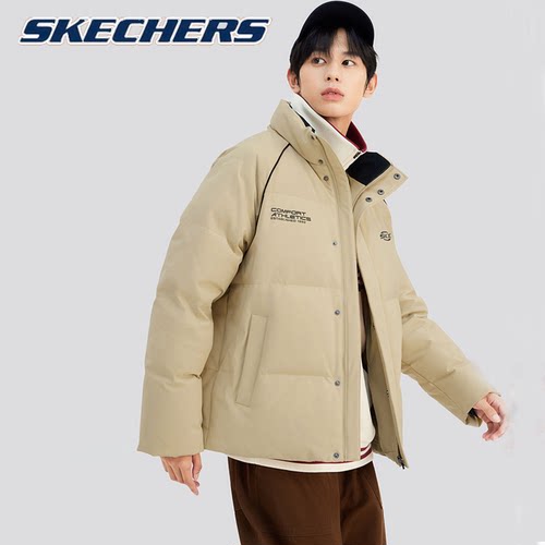 斯凯奇短款保暖立领那女羽绒服