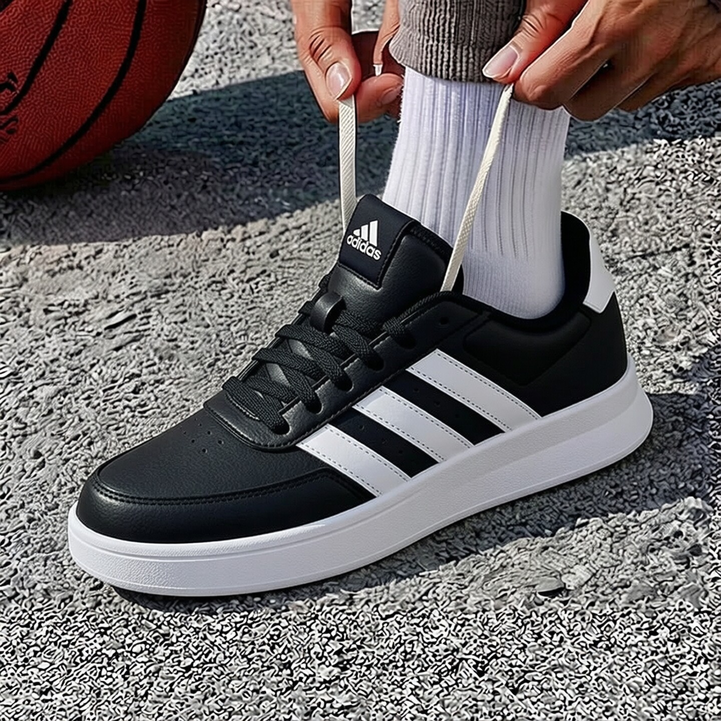 Adidas阿迪达斯男子板鞋正品BREAKNET 2黑色潮流运动休闲鞋网球鞋
