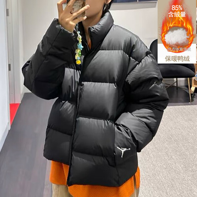 耐克NIKE男装冬季羽绒服短款立领厚外套JORDAN保暖黑色IF4260-010