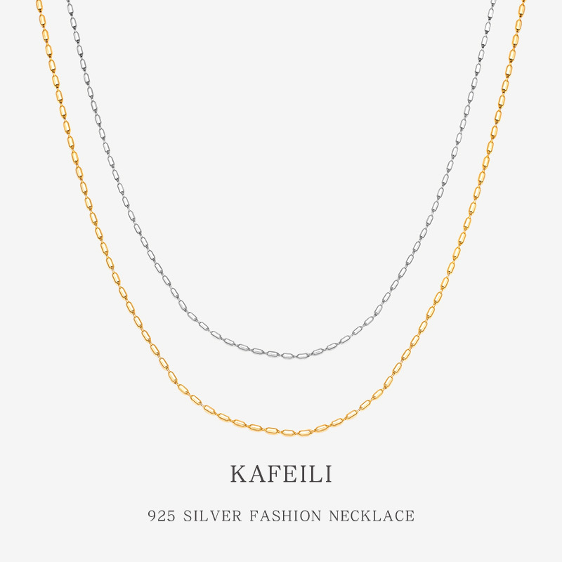 POEMS925纯银橄榄项链女INS风格