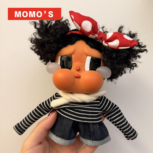 MOMOS哭娃黑白条纹娃衣套装