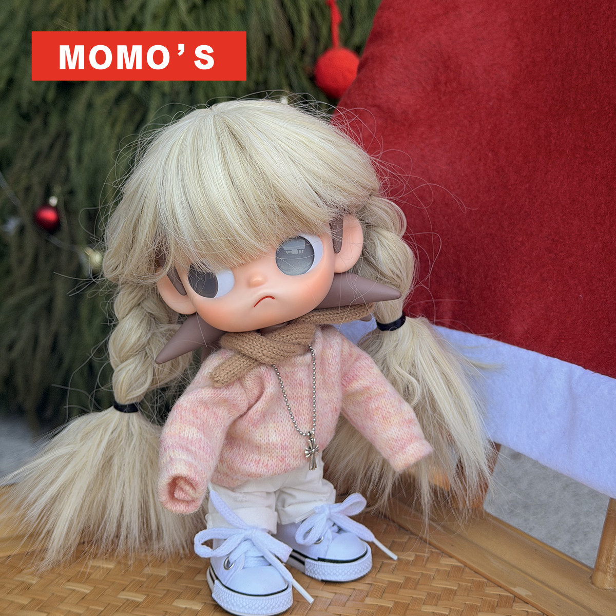 MOMOS嘎子姐粉色毛衣娃衣