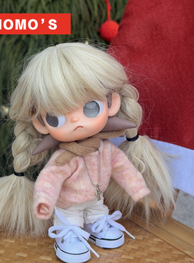 MOMOS嘎子姐粉色毛衣假发zsiga向往之处1/8分molly可动人偶娃衣