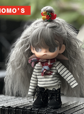 MOMOS嘎子姐假发zsiga人偶娃衣条纹毛衣套装可爱鞋子潮玩娃衣