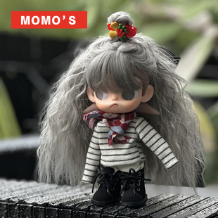 MOMOS嘎子姐假发zsiga人偶娃衣条纹毛衣套装可爱鞋子潮玩娃衣
